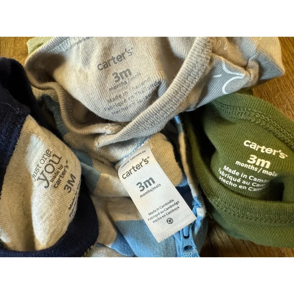Carters Baby Boy 3 Months Rompers Outfits Pants Long Sleeved Shirts‎ Clothes Lot